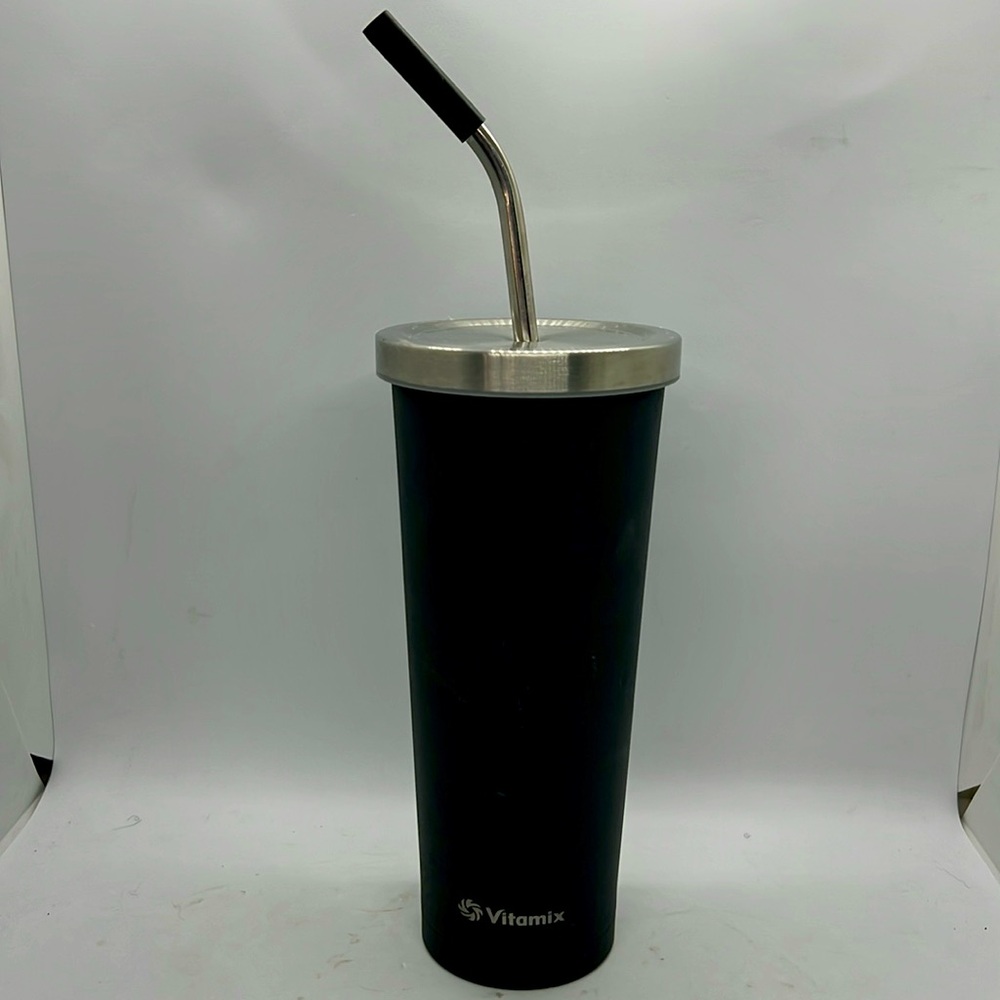 Vitamix 24oz Insulated Stainless Steel Tumbler Cup with Lid & Straw